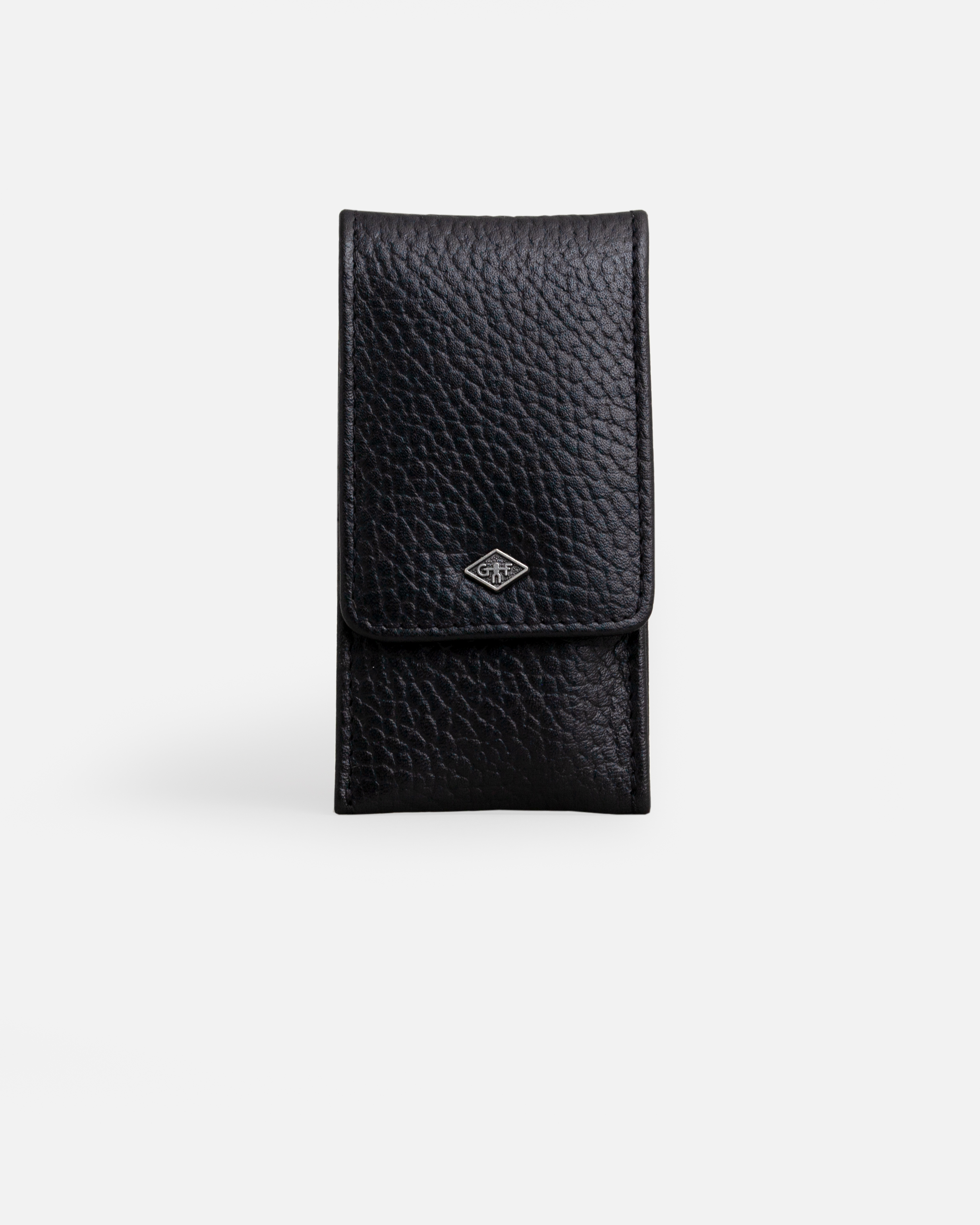 G&F Timor® 3-teiliges Manikürset genarbtes schwarzes Leder