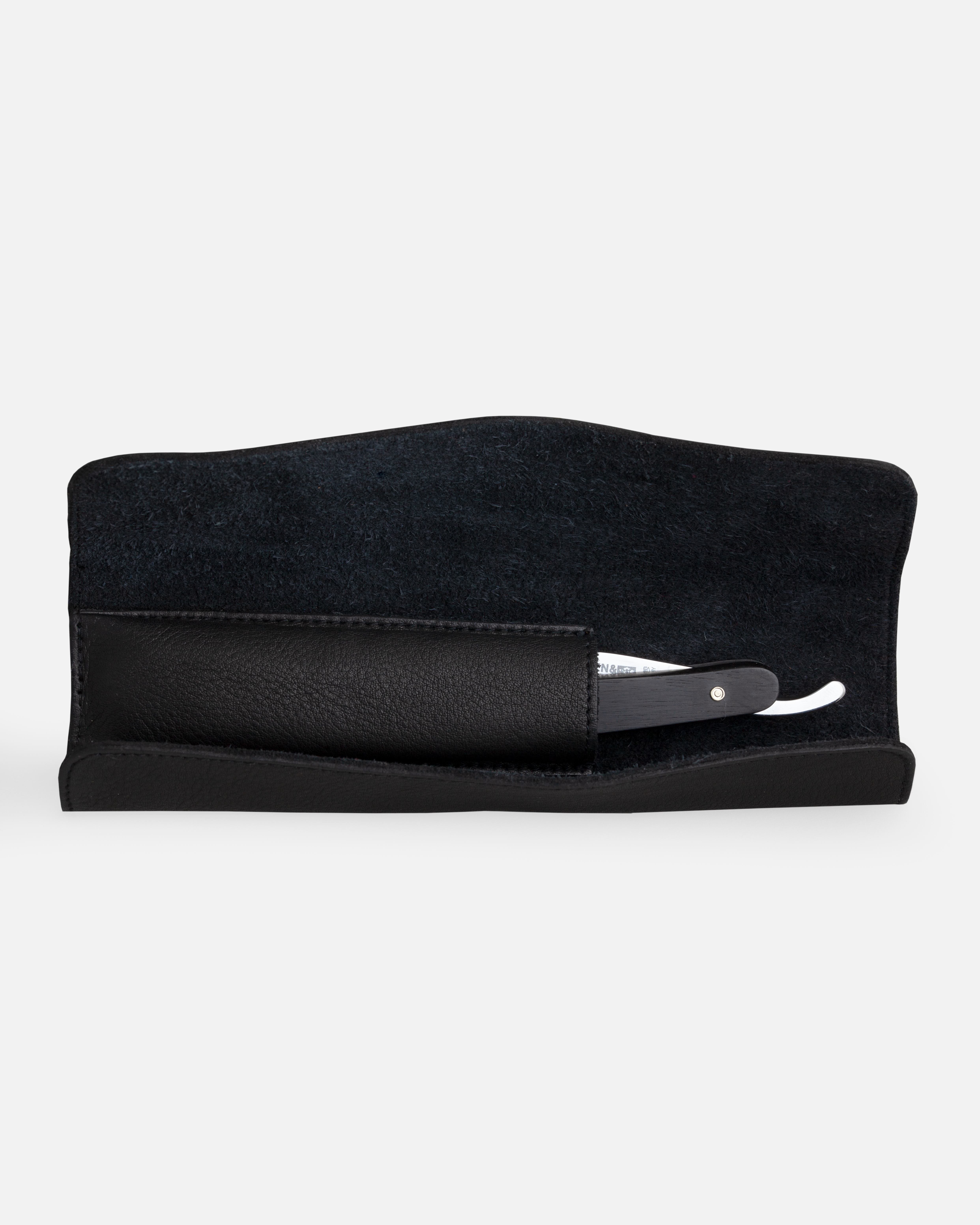G&F Timor® Rolltasche für 1 Rasiermesser, Leder schwarz