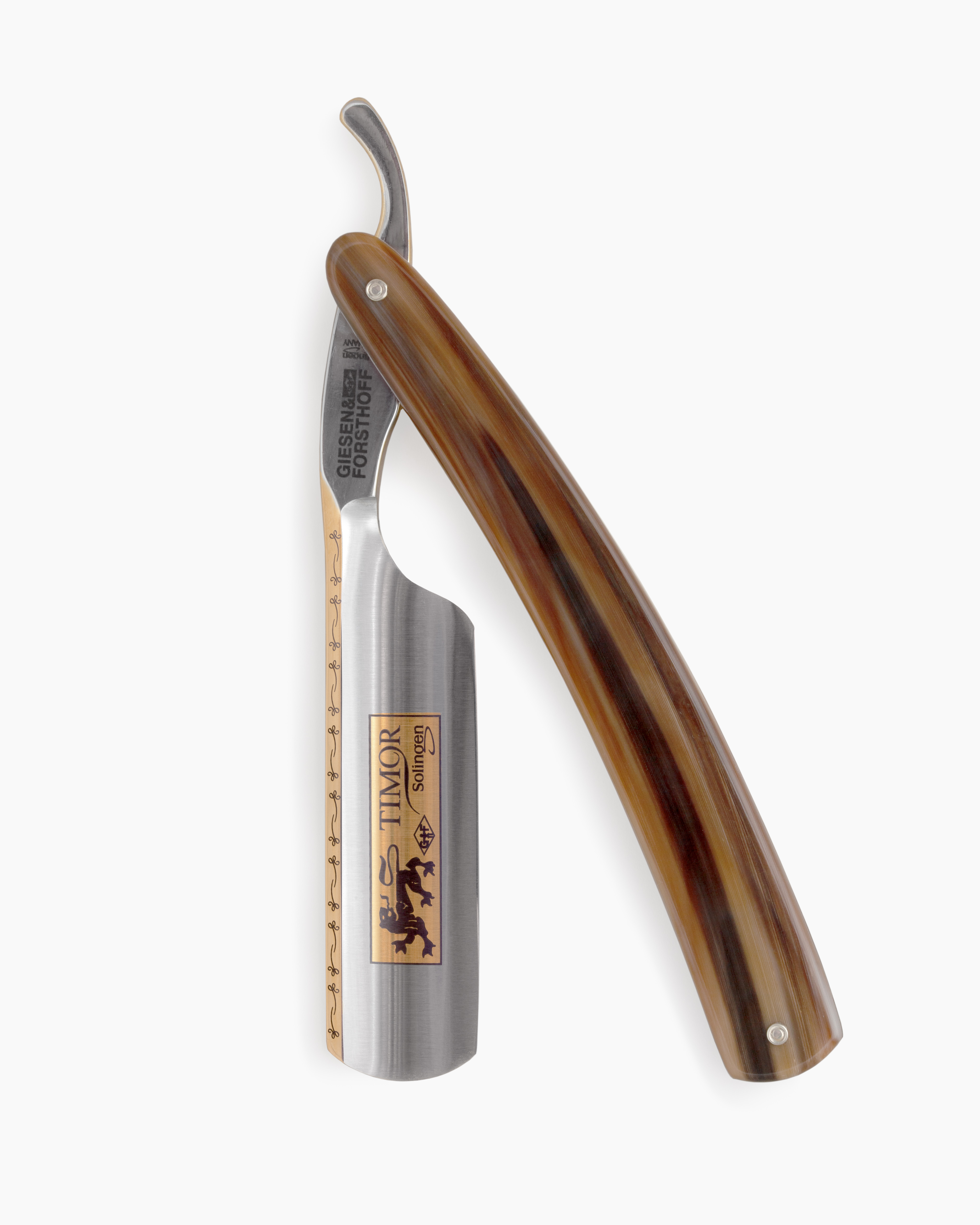 G&F Timor® Bergischer Löwe Rasiermesser 6/8 cs mit Echthornschale G&F Timor® Bergischer Löwe Rasiermesser 6/8 cs mit Echthornschale