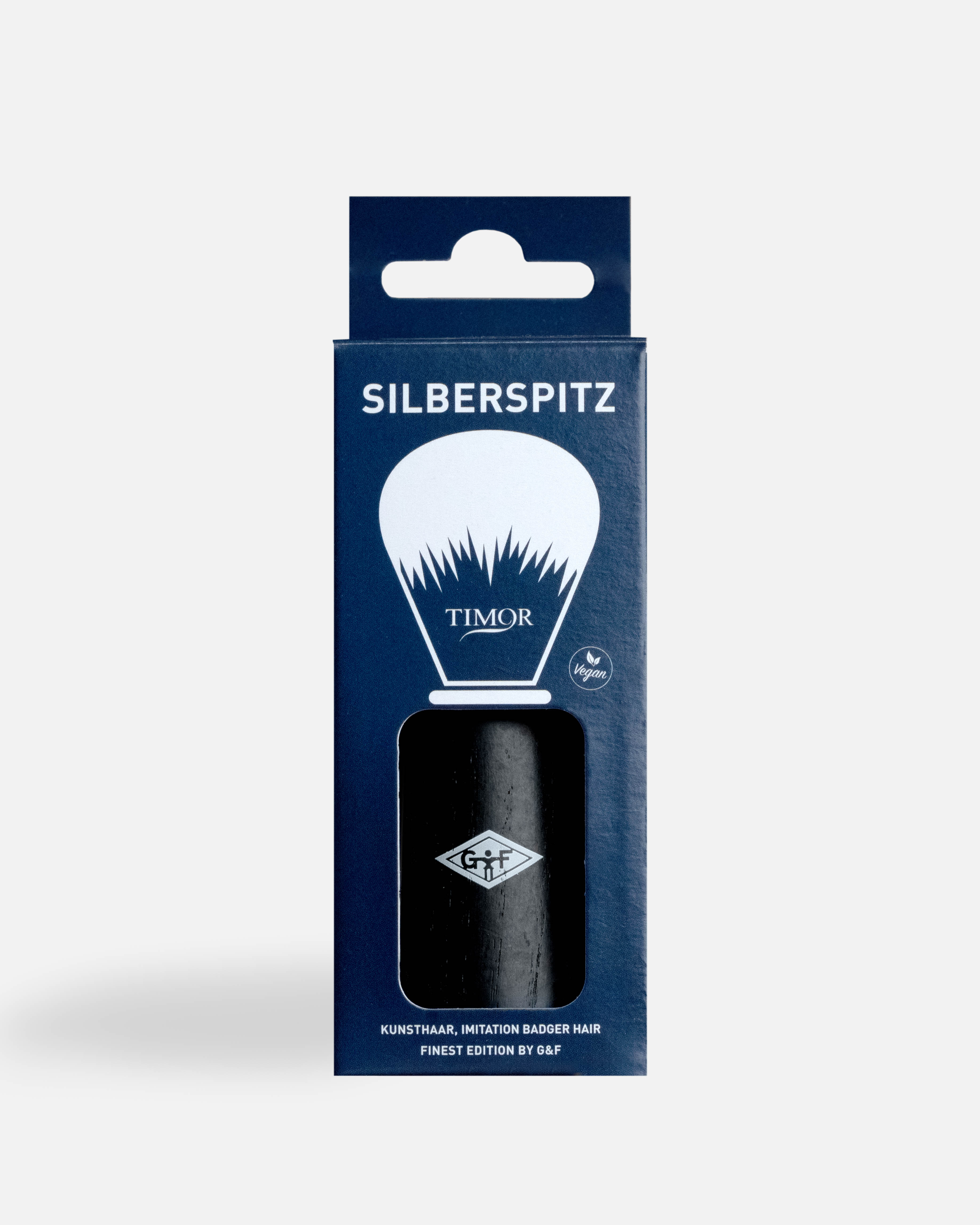 G&F Timor® Rasierpinsel – Veganes Synthetik-Haar – Schwarz gebeiztes FSC®-Eschenholz
