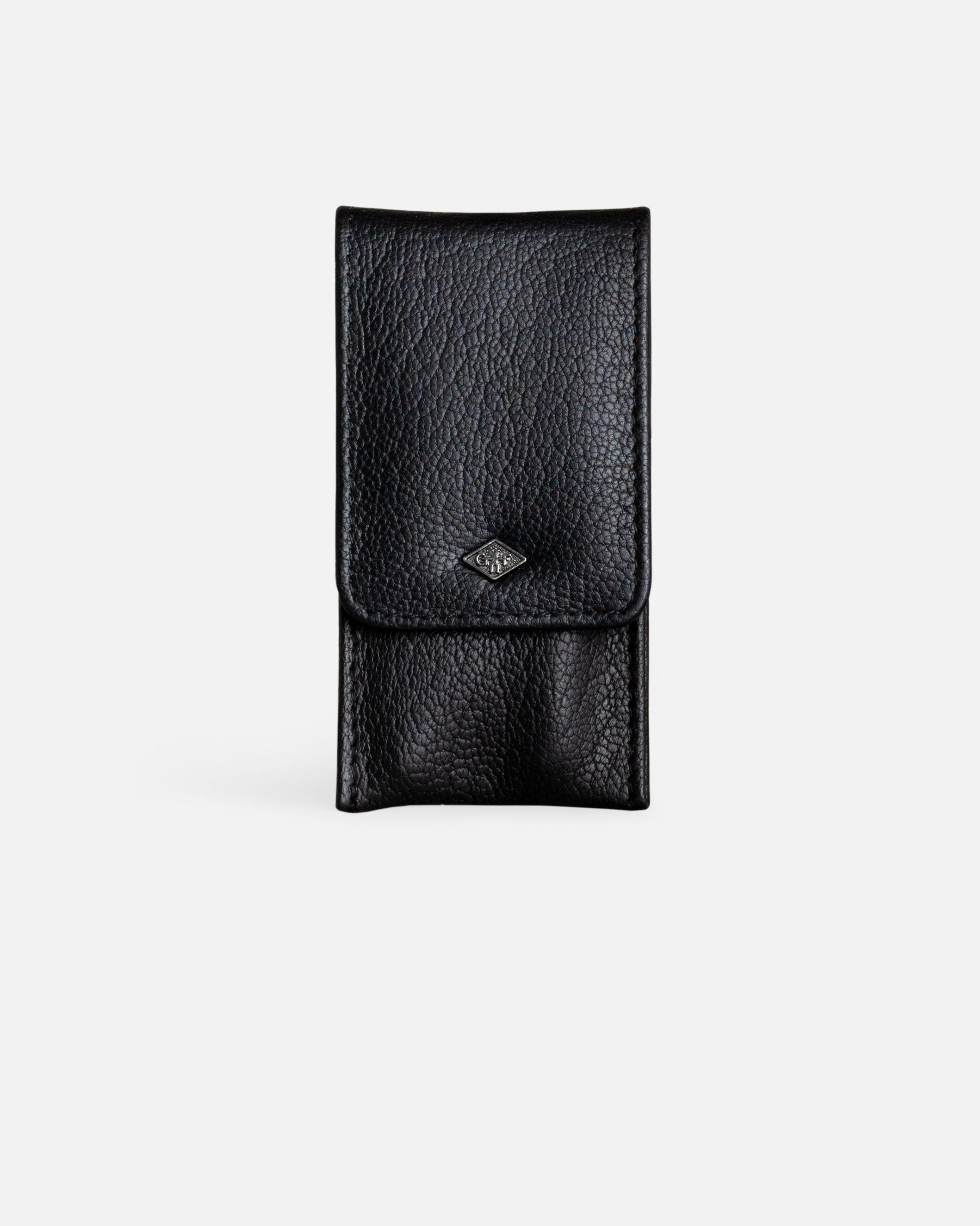 G&F Timor® 3-teiliges Manikürset schwarzes, natürlich gegerbtes Leder