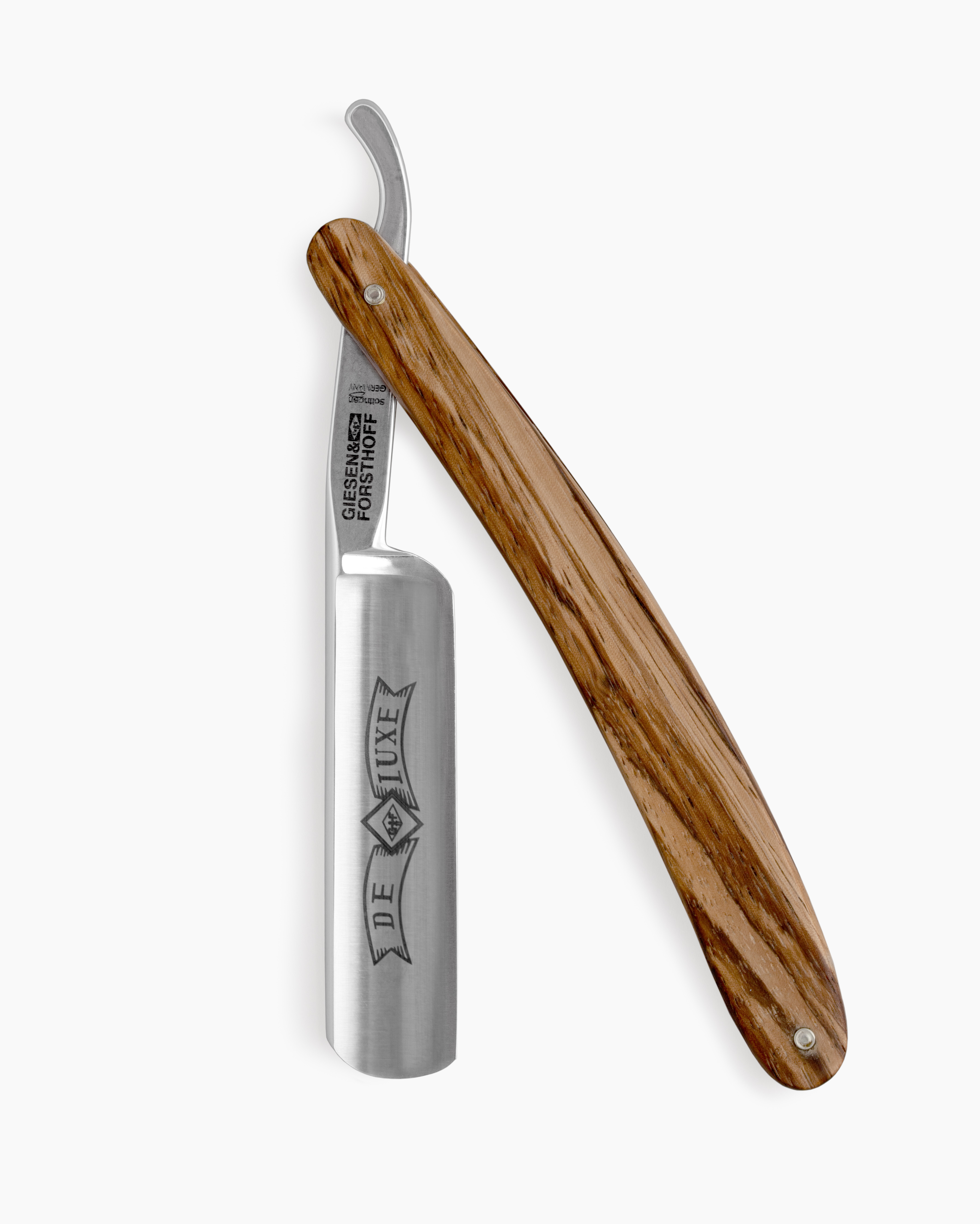 G&F Timor® Deluxe Rasiermesser 5/8 cs mit Zebranoholzschale G&F Timor® Deluxe Rasiermesser 5/8 cs mit Zebranoholzschale